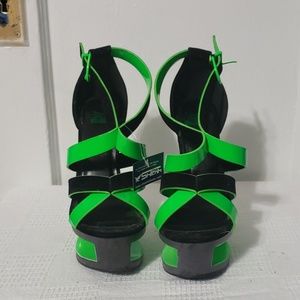 Black & Neon Green Shoes